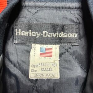 Vintage Harley Davidson Jacket Mens Small Satin Bomber 80s 90s Union Made Eagle